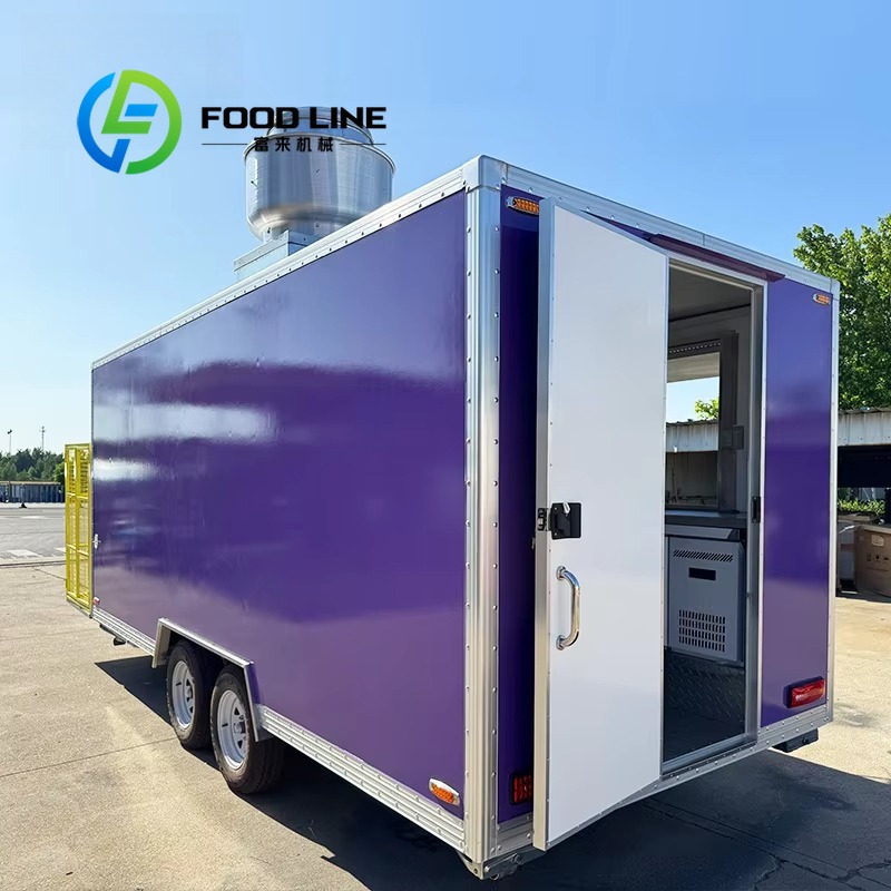 Coffee Van Equipment - カスタムモバイルフードカートトレーラー、スクエア型ストリートフードバン、キッチン設備完備、コーヒー・BBQ向け工場価格