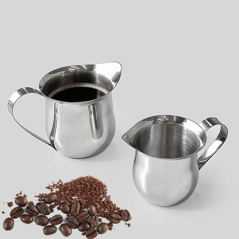 Espresso Shot Glass - 2/3/5/7オンスコーヒーミルク泡立てピッチャーカップスチールエスプレッソクリーマーピッチャー計量カップ注ぎ口付きコーヒーウェア