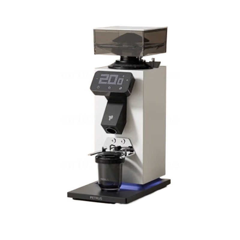 Coffee Grinder Burr Flat - ペトルス PE3799 電気式コーヒーミル 64mmフラット刃 90段階の挽き目調整可能 デュアルホッパー