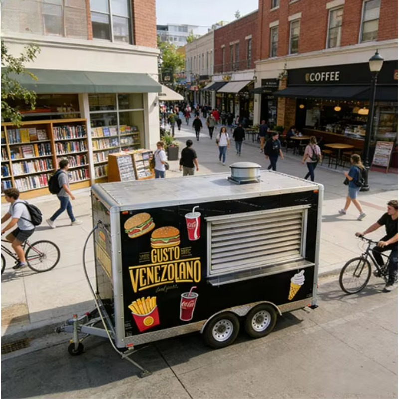 正方形のレストラン設備 ホットドッグ 小型改造バン 移動式フ - Coffee Van Equipment のレビューと価格