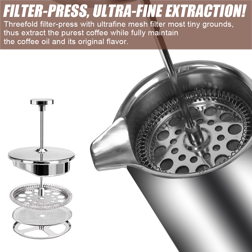 大容量フレンチプレス付きコーヒーメーカー,エスプレッソマシン - Coffee Equipment For Camping のレビューと価格