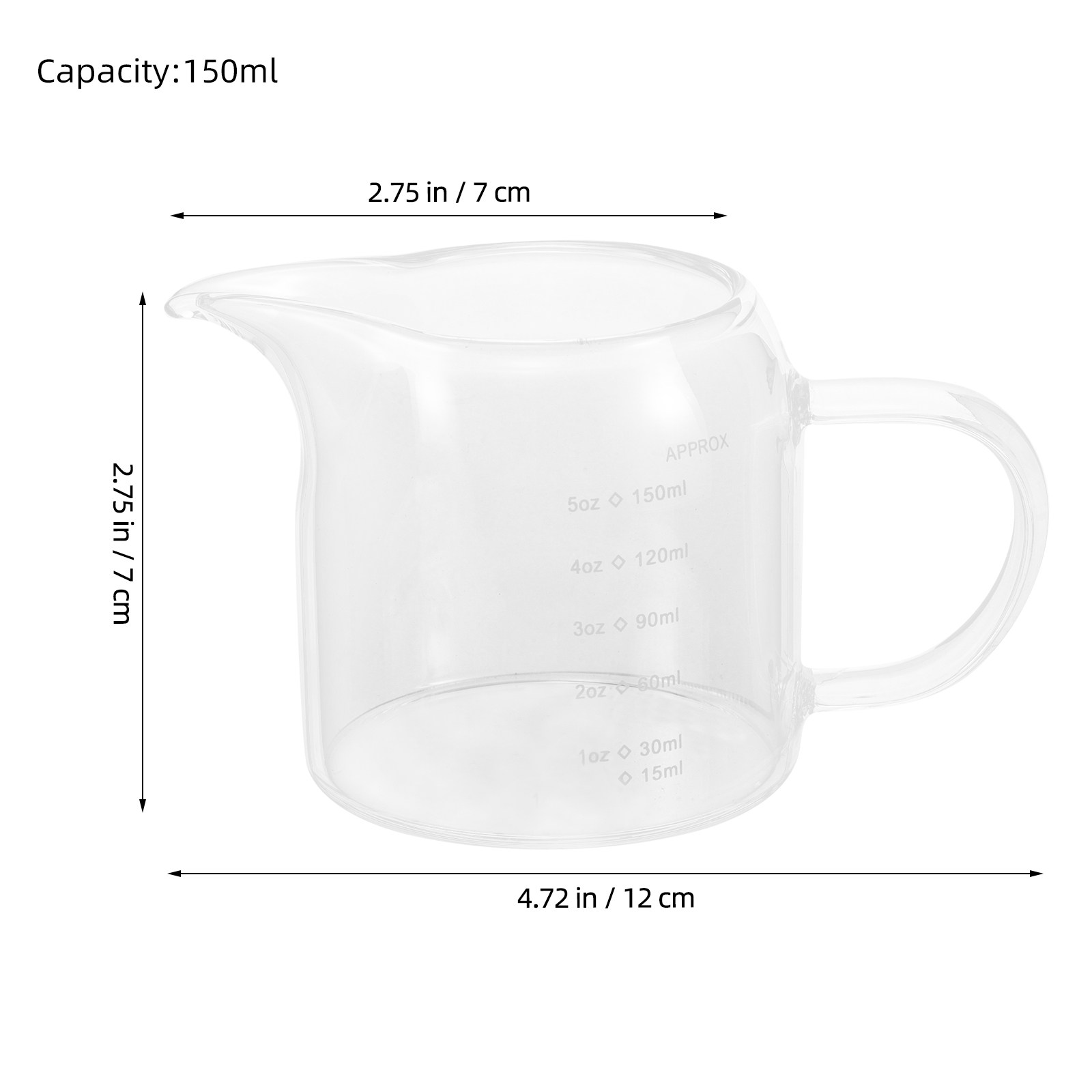 ガラス製計量カップ 150ml 5oz エスプレッソショット - Espresso Shot Glass のレビューと価格
