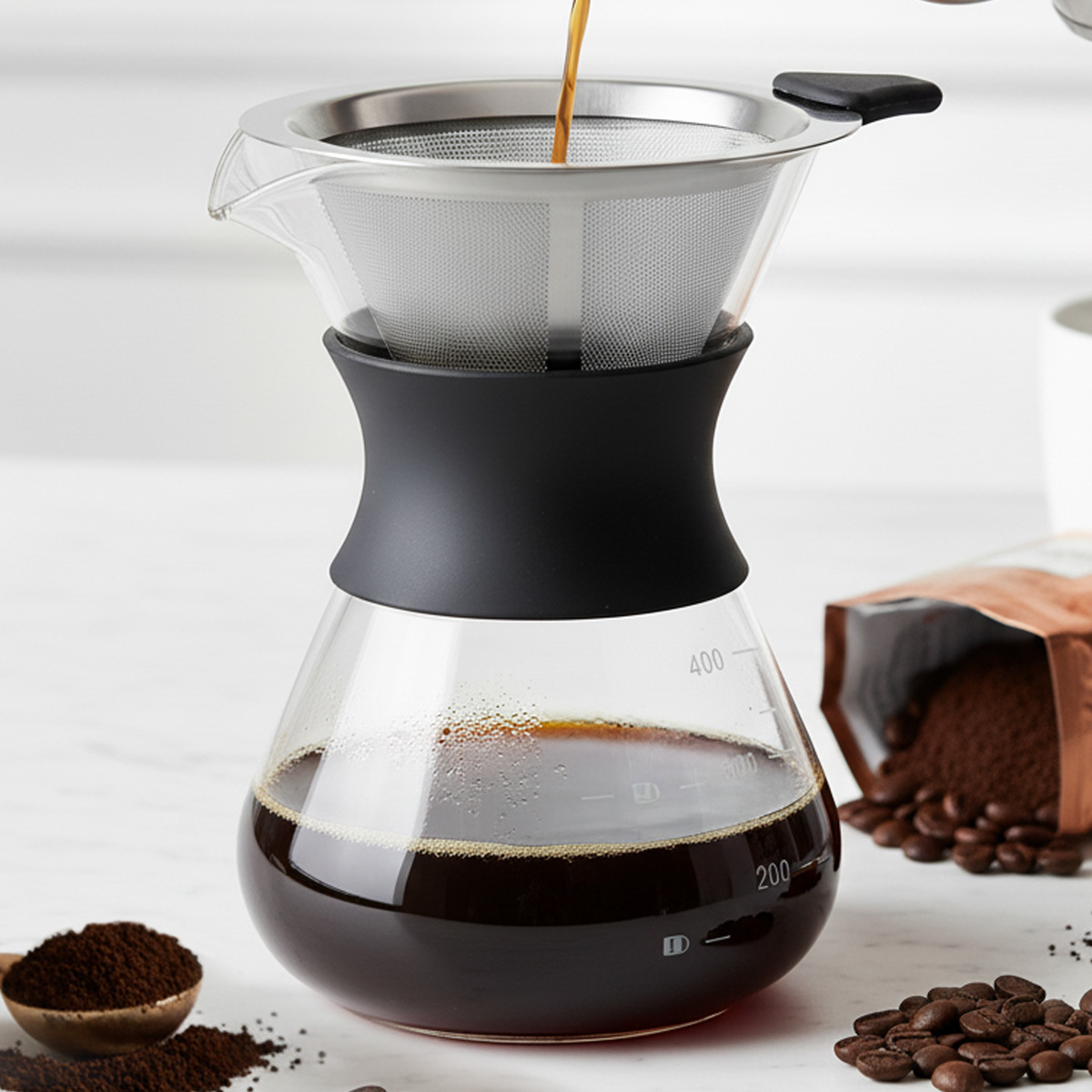 Leeseph ガラス製コーヒーメーカー 再利用可能なステン - Coffee Equipment Pour Over のレビューと価格