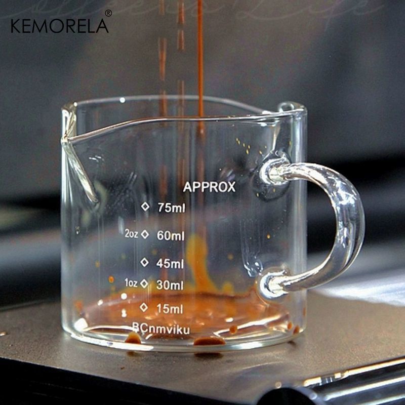 75/150 ミリリットルガラス計量カップハンドル付きエスプ - Espresso Shot Glass のレビューと価格