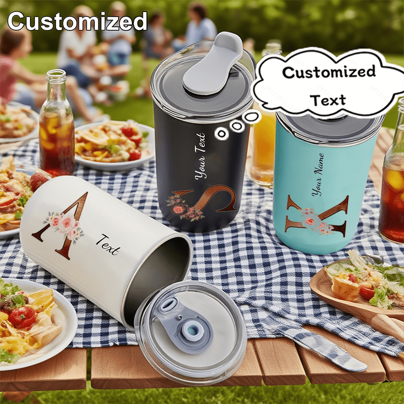 カスタム花柄モノグラム入りイニシャルタンブラー、パーソナライ - Coffee Equipment For Camping のレビューと価格