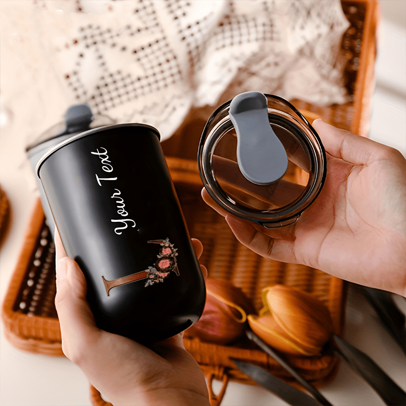 カスタム花柄モノグラム入りイニシャルタンブラー、パーソナライ - Coffee Equipment For Camping のレビューと価格