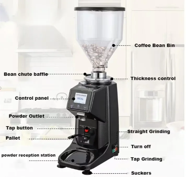 業務用自動60mmフラットバー式ステンレス鋼コーヒー豆グライ - Coffee Grinder Burr Flat のレビューと価格