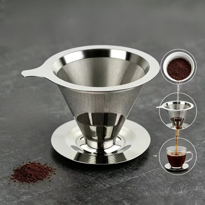 ポアオーバーコーヒードリッパー ステンレス製コーヒーフィルタ - Coffee Equipment Pour Over のレビューと価格