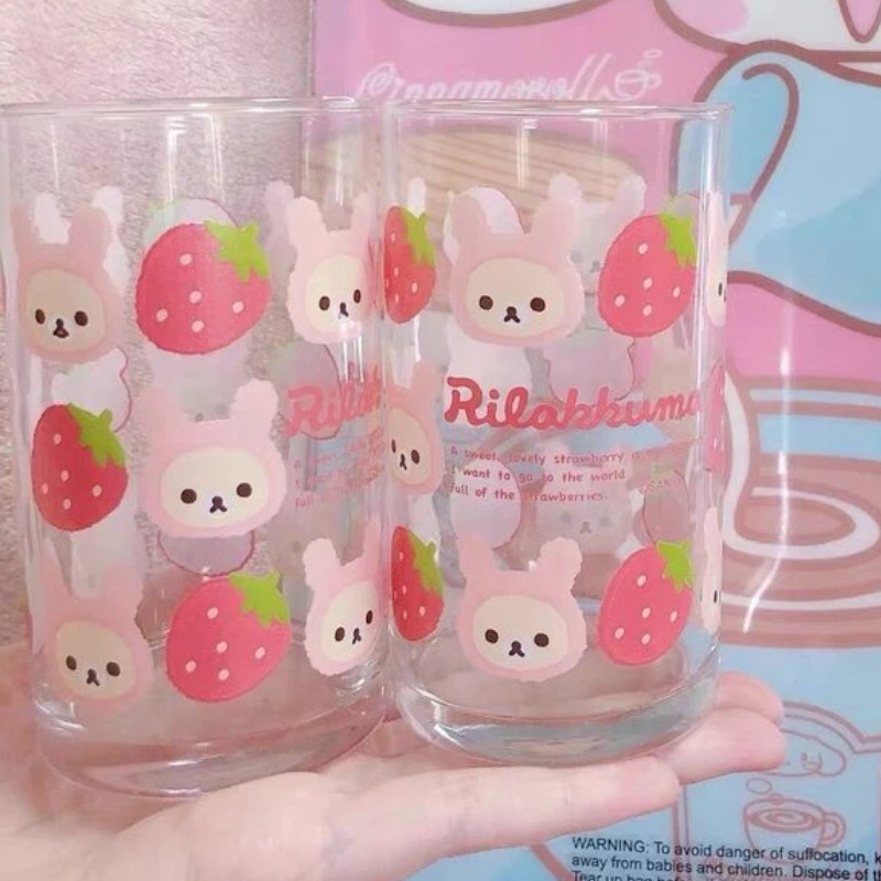 リラックマ ガラスカップ かわいい漫画のイチゴ柄 透明ドリン - Espresso Shot Glass のレビューと価格